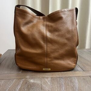 Coach saddle brown leather hobo bag